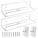 Mocoosy 2 Pack Clear Acrylic Floating Shelf 10', Invisible Wall Mounted Shelf with Cord Hole, Small Display Ledge Shelves for Smart Speaker/Action Figures, Great for Kids Room Bathroom Office Display