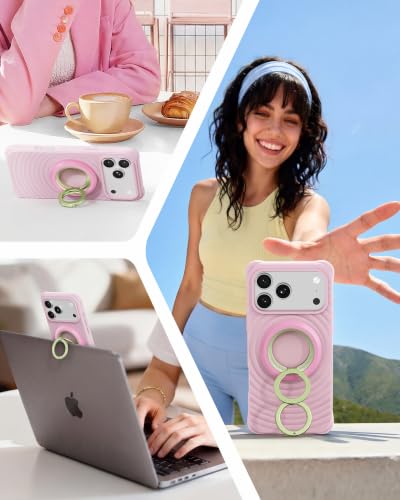 Image of SYNCWIRE Magnetic Phone Ring Holder, for MagSafe Phone Grip Stand Kickstand | 360 Rotation, Double-Sided Magnet, Cell Phone Grip Finger Holder, for iPhone 17 16 15 14 13 12 Pro Max, MagSafe Accessories