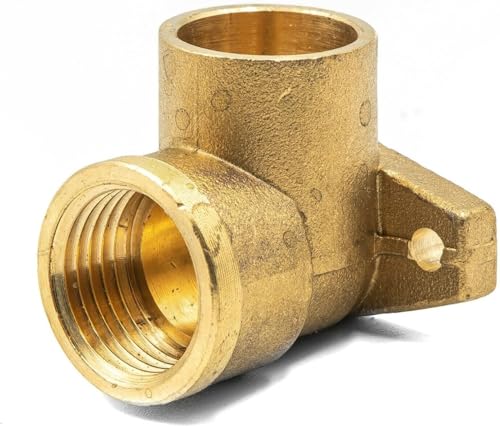 Gomito Murale Da Saldare F 15x1/2 – Ottone Cu Zn40 Pb2 – Raccordo Murale Da Saldare – Fissaggio – 10 Bar