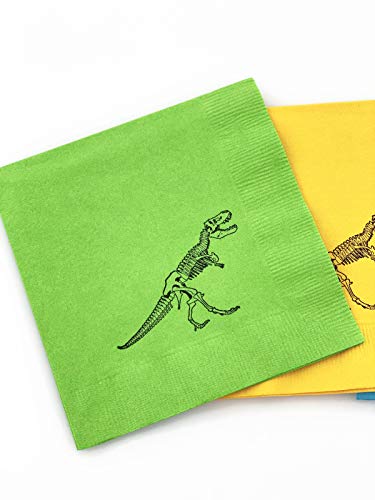Dinosaur Napkins - Orange Green Blue Yellow Dino Birthday Party Supplies 24 Set #TOP1