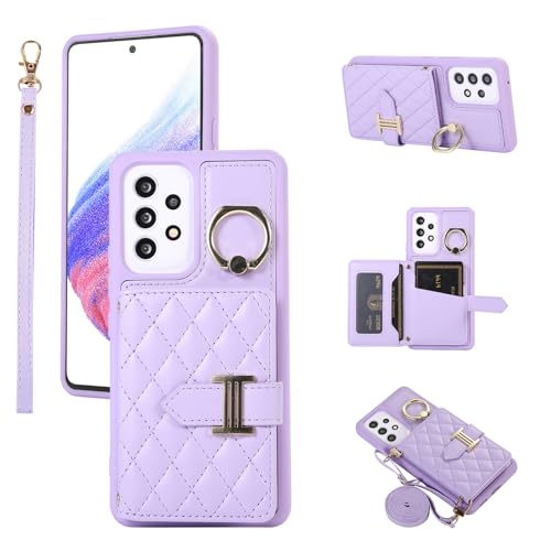 Étui Samsung Galaxy A53 5G de protection violet avec anneau rotatif 360°