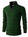 H2H Mens Casual Basic Pullover Sweater Of Neck Zipper Green US L/Asia XL (KMOSWL021)