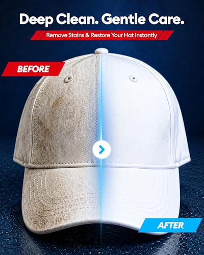 Hat Cleaning Kit for Baseball Caps – Sweat Stain Remover & Deodorizer Spray, 8.45 fl oz Cleaner + 3.38 fl oz Deodorizer for Snapbacks, Fitted, Trucker, Felt & Cowboy Hats with Brush & Microfiber Cloth — view 2