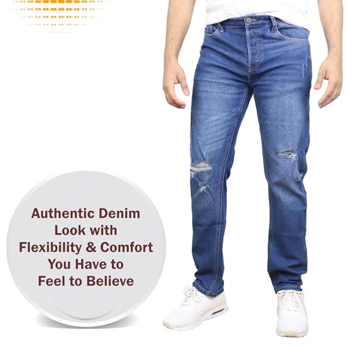 Men's Modern Fit Ripped Jean | Authentic Denim Look | Comfort & Flex | Straight Jeans3