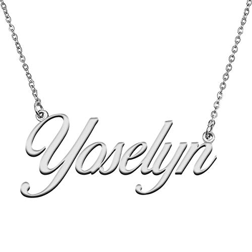 GR859C Custom 18K Gold Plated Necklace with Name Yoselyn for Women