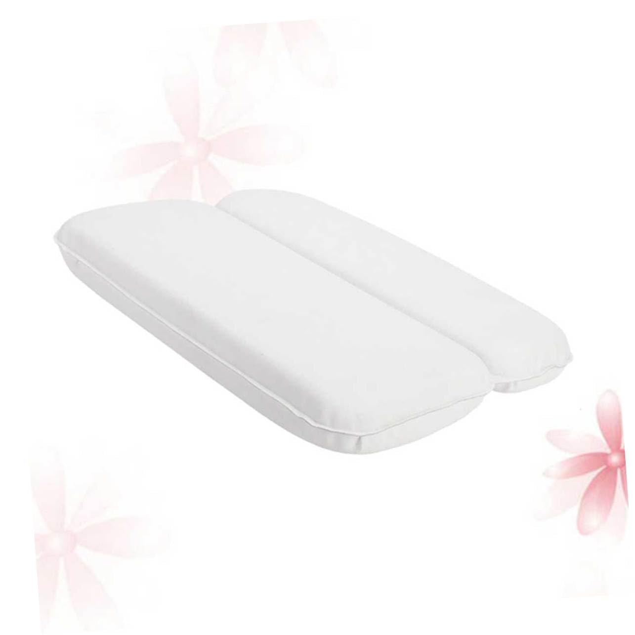 Cuscino Bagno PU con Ventosa Supporto Ergonomico per Traspirante per e Spa Bianco