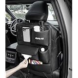 RAV4 専用 シートバックポケット 車 収納ポケット 後部座席用ドリンクホルダー ティッシュケース RAV4 ラブフォー アクセサリー 内装パーツ キックガード 小物入れ 大容量 多機能 カー用品 便利グッズ 車内 (1個セット ブラック)