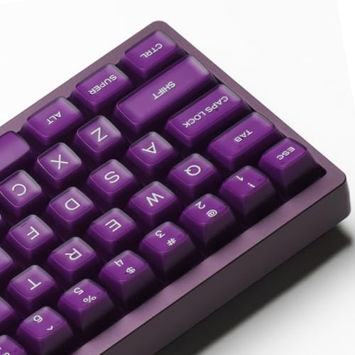 Image of ULTRAEQUIP Purple Jade Keycaps 142 Keys Double Shot PBT Keycaps RSA Profile, Translucent Green Shine Through, Custom Set for ISO ANSI 60, 75, 80, 95, 100% Mechanical Keyboard