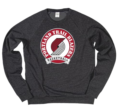 Portland Trail Blazers NBA Officially Licensed Tri-Blend Crewneck Sweatshirt Black, XX-Large