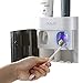 通用 Distributore Automatico di Dentifricio Portaspazzolino con 2 Spremi Dentifricio Dispenser Automatico di Dentifricio A Parete Set Dispenser per Dentifricio per Spremere Il Dentifricio, Automatico