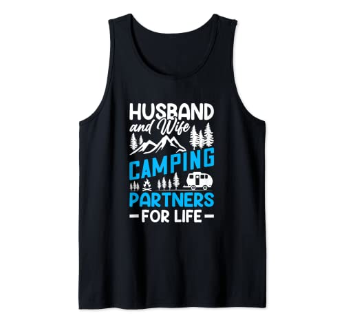 Esposo y esposa Camping Partners for Life - Camper Glamping Camiseta sin Mangas