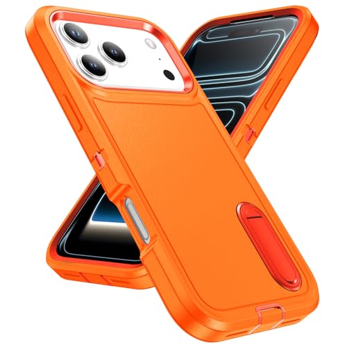 IDweel for iPhone 18/17 Pro Max Case with Build-in Kickstand, Cosmic Orange