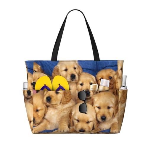 Grand sac de plage pour femme imprimé chien idéal pour vos journées ensoleillées et vacances