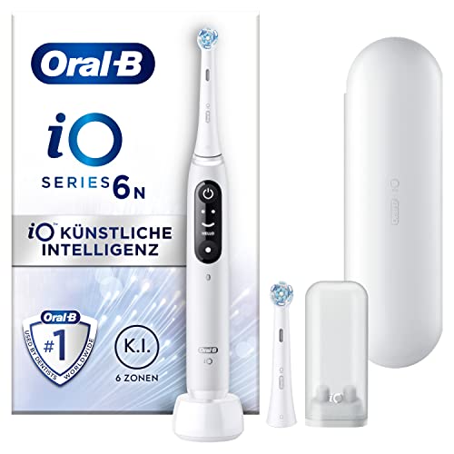 Oral-B iO Series 6 Elektrische Zahnbürste, black lava & iO Series 6 Elektrische Zahnbürste/Electric Toothbrush, 2 Aufsteckbürsten, 5 Putzmodi, Magnet-Technologie, Display & Reiseetui, white – Bild 6