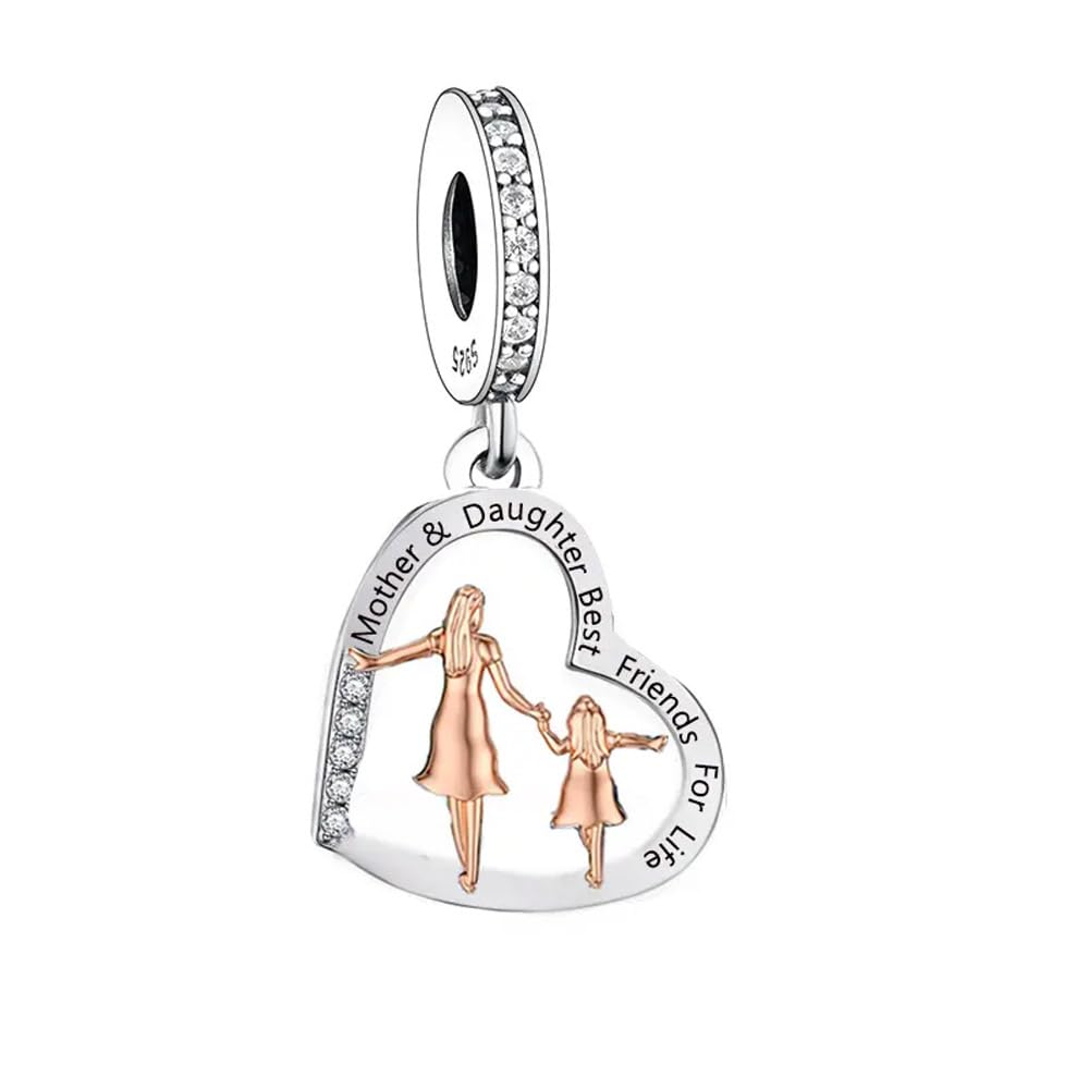 Abalorio de plata de ley 925 con forma de corazón elegante 2