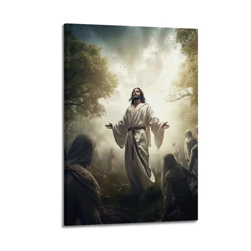 Poster Jésus le Sauveur QXYUIN tableau sur toile imprimée décoration murale chambre 30x45 cm