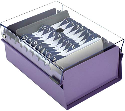 Fichário para Fichas Tamanho 3x5 (Índice Incluso), Acrimet, 921.9 Lilás com Tampa Cristal