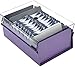 Acrimet 3 x 5 Card File Holder Organizer Box Metal Base Heavy Duty (AZ Index Cards and Divider Included) (Purple Color with Clear Crystal Plastic Lid Cover)