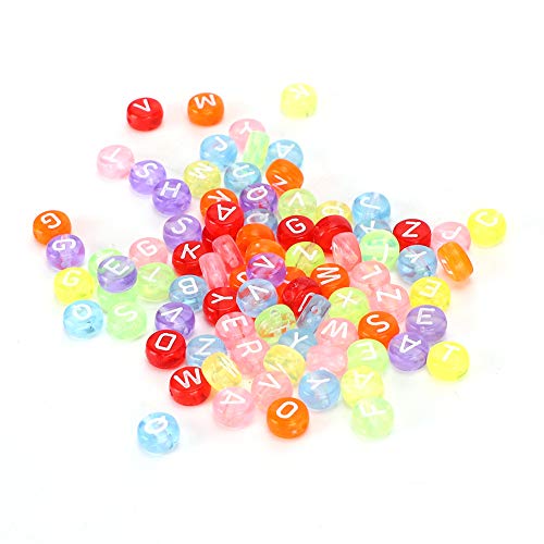 1000PCS Colorful Letter Beads Acrylic Round Acrylic Alphabet Letter Beads A to Z for Jewelry Making Bracelets Necklaces Key Chains