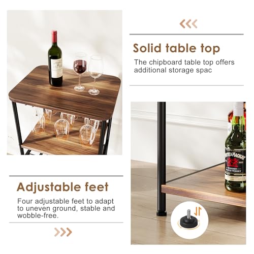 Dripex Weinregal, 5 Etagen Freistehendes Weinregal mit Glashalter und Tischplatte, Flaschenregal für 6 Flaschen… – Ansicht 9