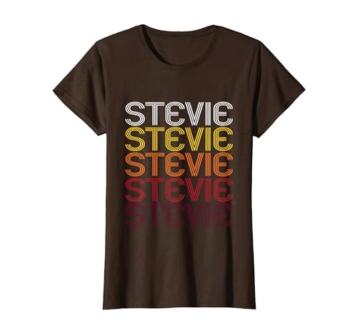 Image of Stevie Retro Wordmark Pattern - Vintage Style T-Shirt T-Shirt, Women, Brown, X-Large