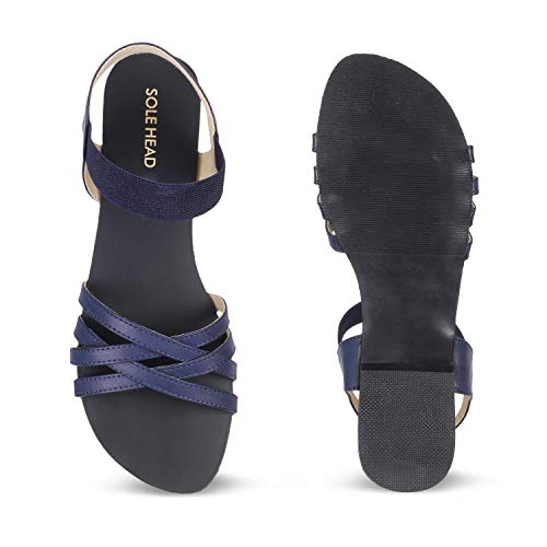 Image of SOLE HEAD Blue Flat Women Sandal