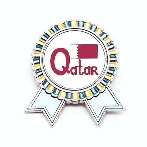 Broche drapeau Qatar violet médaille métal taille M badge revers