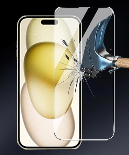 Image of Tempered Glass Screen Protector Compatible for iPhone 15 Plus with Edge-to-Edge Protector and Easy Installation Kit, Pack of 1, Black