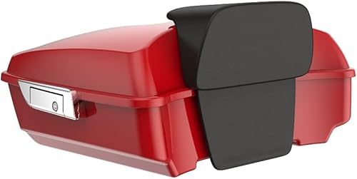 Miniatura 8 de Moto Onfire Billar rojo picado Tour Pack con almohadilla de respaldo Tour Pak Fit para Harley Touring 2014+, Maleta de viaje de equipaje mediano