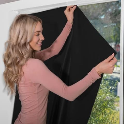 100% Blackout Blind | Fits Any Window Size & Shape | Easy to Stick On with VELCRO® Brand Fasteners | Ideal for Portable, Temporary and Bedroom Use Cover