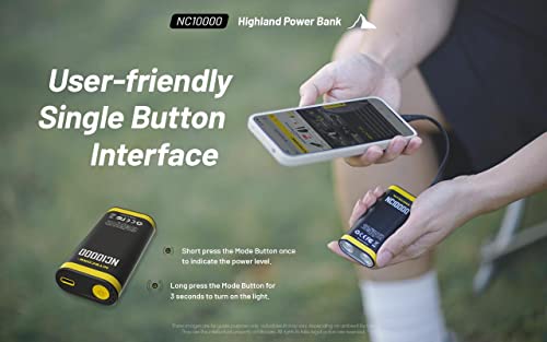 Image of Nitecore NC10000 Light Weight 10,000mAh Power Charger with Built-In Flashlight - 50 Lumens
