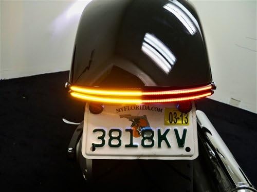 Double-Stack LED Fender Eliminator Running, Brake, and Turn Signal Kit with Tag Light and Bracket for Honda Fury (Smoked Lens)