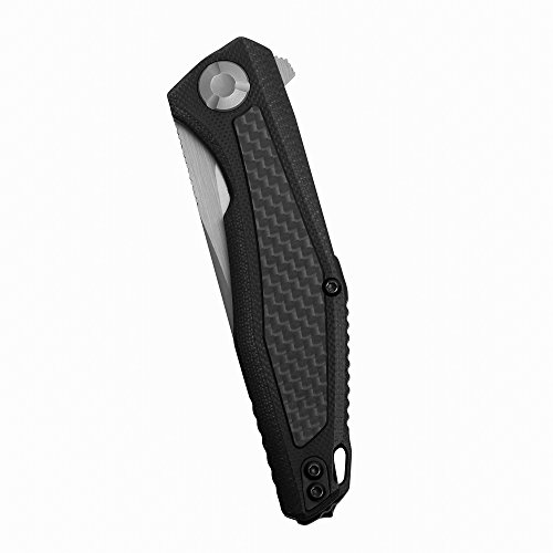 Kershaw Atmos Pocket Knife, 3" 8Cr13Mov Steel Drop Point Plain Edge Blade, Tactical Folding Knife, Manual Opening Everyday Carry Knife #TOP5