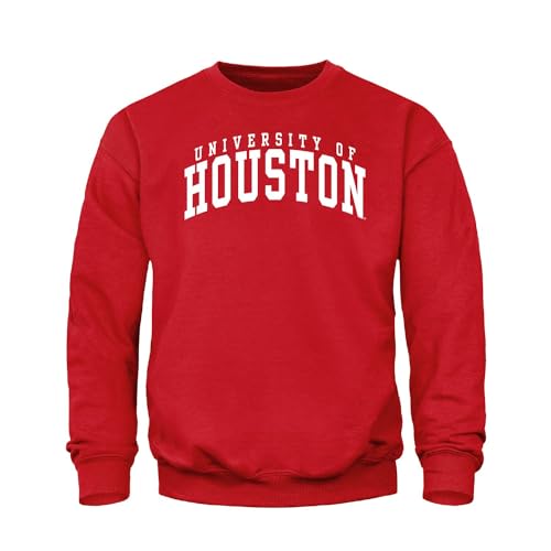 Barnesmith University of Houston, UH Cougars, Adult Unisex Crewneck Sweatshirt, Classic, Red, Large