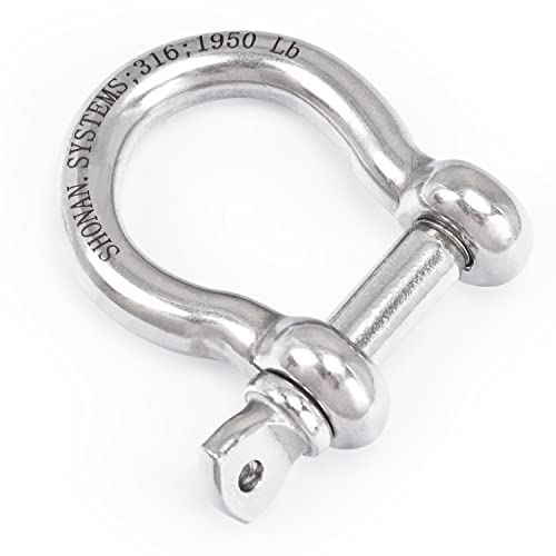 Shonan.Systems SNAS04-316- Shonan 1/2 Inch Large Bow Shackle, Heavy Duty D Ring Shackle, Marine Grade Stainless Steel Boat Anchor Kit Screw Shackle thumb #3