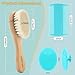 DEBETOOL Cradle Cap Brush and Comb Set with Baby Hair Brush - 3-Piece Wooden Baby Brush Kit for Newborns and Infants