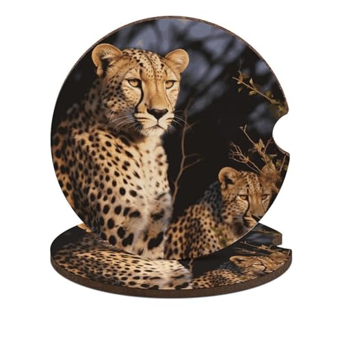 Posavasos para portavasos de auto con diseño de leopardo miniatura 1