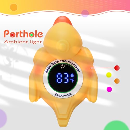 Image of Baby Bathtub Thermometer with LED Display Screen+Cute Duck toy-2-in-1 | Color Coded Alarm (Cold /Comfortable /hot) Bath Temperature Monitor, Adorable Floating Toys for Infants, Essential for Babies