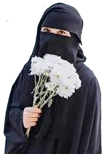 bonballoon (Black) Islamic Niqab Nikab Burqa Womens Turban Khimar Hijab Hejab Burkas Veil Islami Face Cover Veil Clothing Muslim Abaya Prayer Overhead Full Cap Shawl