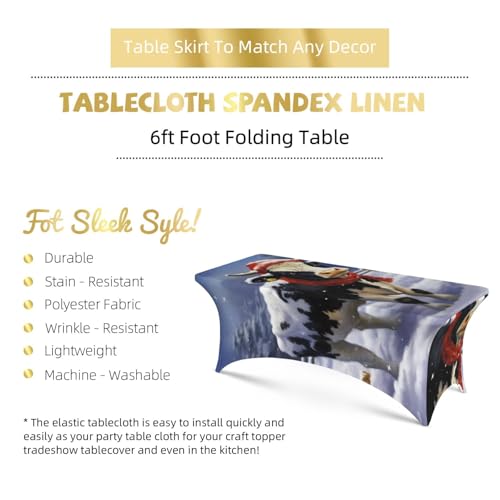 Nappe de Noël rectangulaire ajustée pour simplifier vos repas de fête