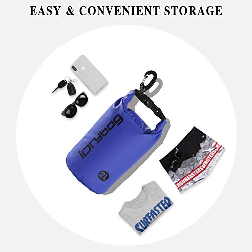 IDRYBAG Dry Bags for Kayaking Waterproof 2L/5L/10L/15L/20L, Small Dry Bag Waterproof Floating, Dry Sack Waterproof Bag for Paddleboarding Travel