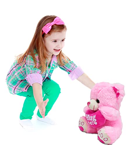 Camirus 13.5" Valentine Teddy Bear Stuffed Animal, Pink Plush Bear With Hug Me Pink Heart Pillow Valentines Day Gift For Kids Boys Girls Couple Valentines Party Favor, Valentines Exchange Gift #TOP5