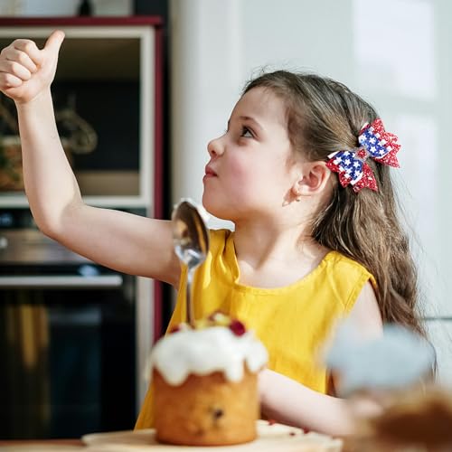 Pinzas de cabello con moño patriótico 4 de julio 2 unidades miniatura 4