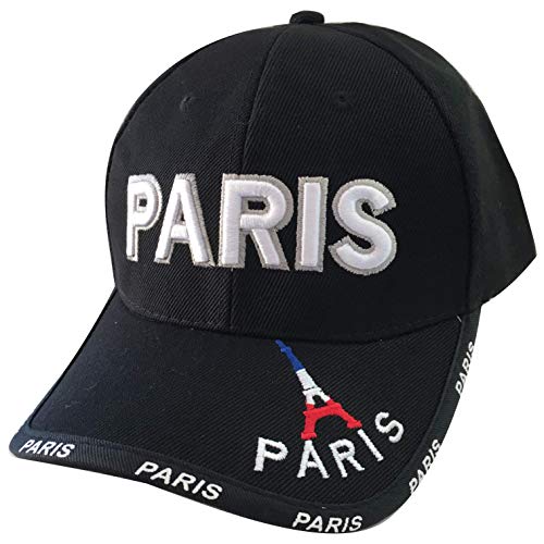 VIANAYA Casquette Paris Tour Eiffel - Noir - Style Jeune et Sportif - INsciption Paris et Mini Tour Eiffel en Broderie Cover