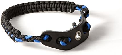 Ace Two Tactical Bow Wrist Sling 550 Paracord - Survival Hunting Shooting - Durable Leather with Grommet (Multiple Color Options) (Thin Blue Line)