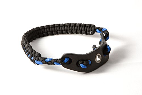 Ace Two Tactical Bow Wrist Sling 550 Paracord - Survival Hunting Shooting - Durable Leather With Grommet (Multiple Color Options) (Thin Blue Line) #TOP26