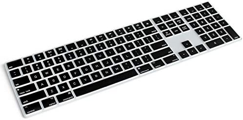 Silicone Keyboard Cover for Apple Magic Keyboard with Numeric Keypad MQ052LL/A (A1843) US Layout Ultra Thin Protector Skin (Black)