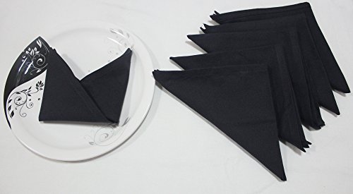 Rhome Premium Cotton Table Napkins, Package : Set of 6 Pcs, Size: 16 X 16 Inch, Color: Black
