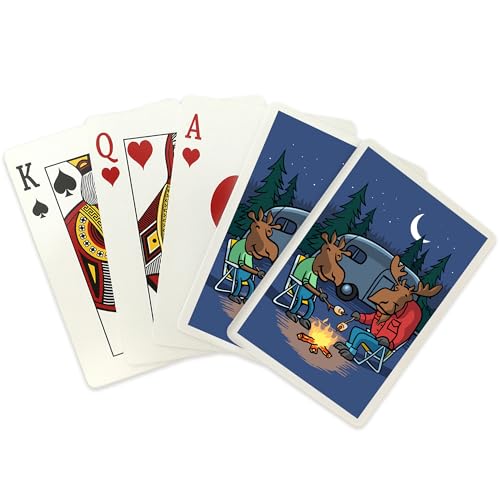Lantern Press Moose Campout, Baraja de 52 naipes tamaño póker miniatura 2