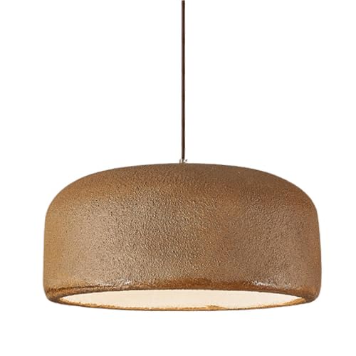 Lampe suspendue E27 marron de 50 cm en résine pour un design industriel de cuisine